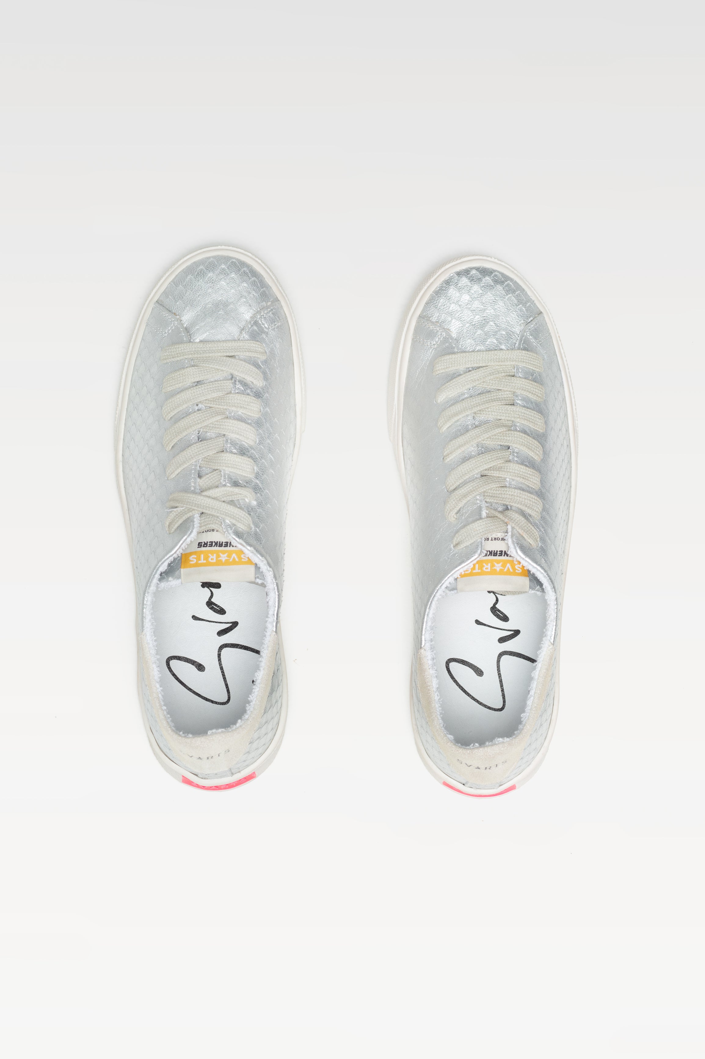 Tênis Adri Couro Snake Prata