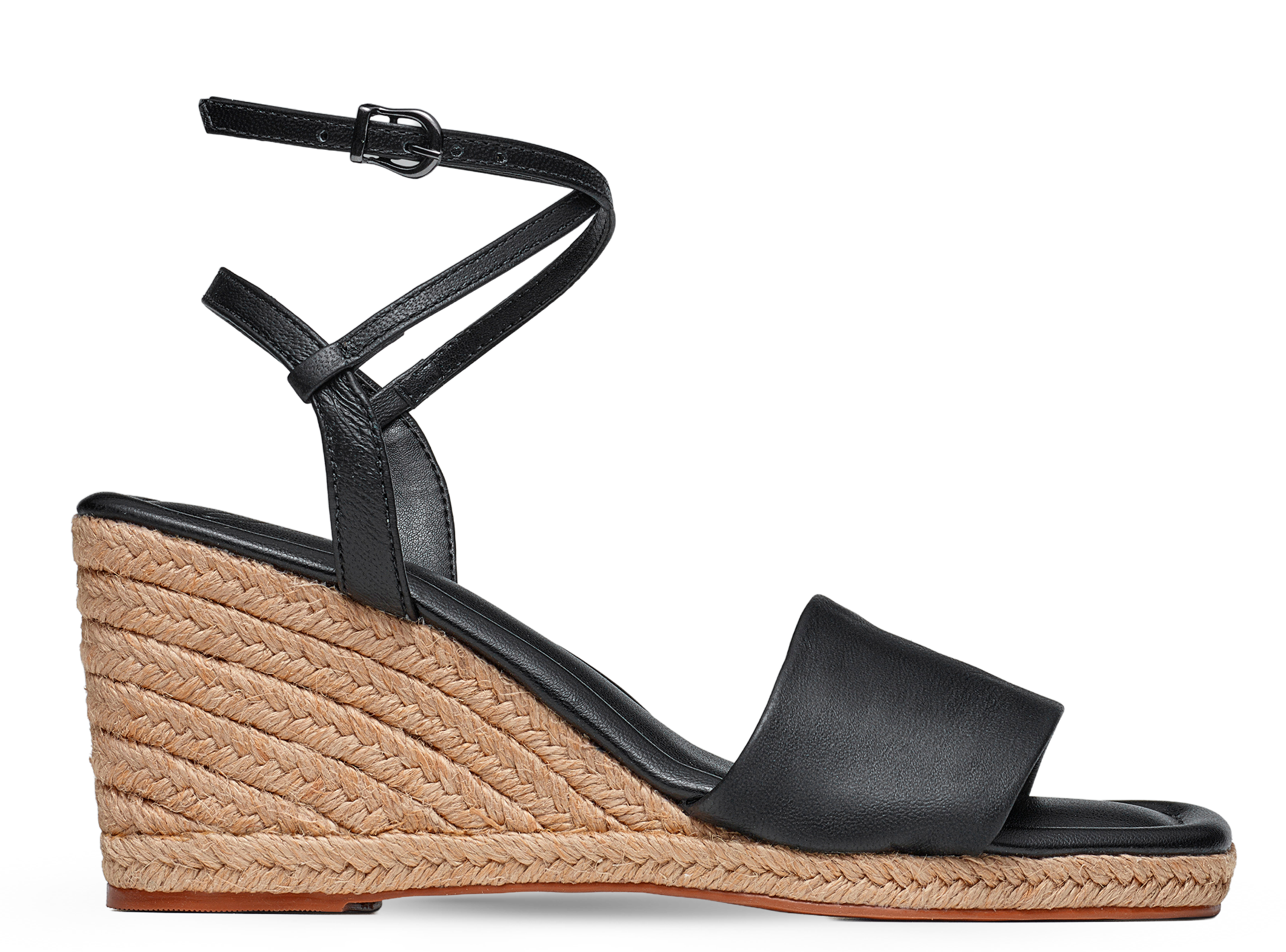 Anabela Couro Corda Tira Marina Preto