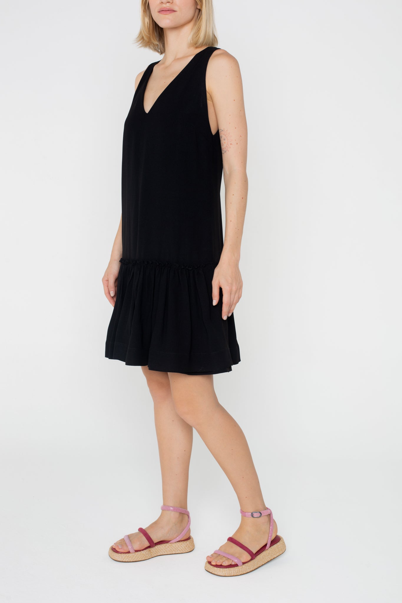 Anabela Flatform couro Luísa Fúcsia