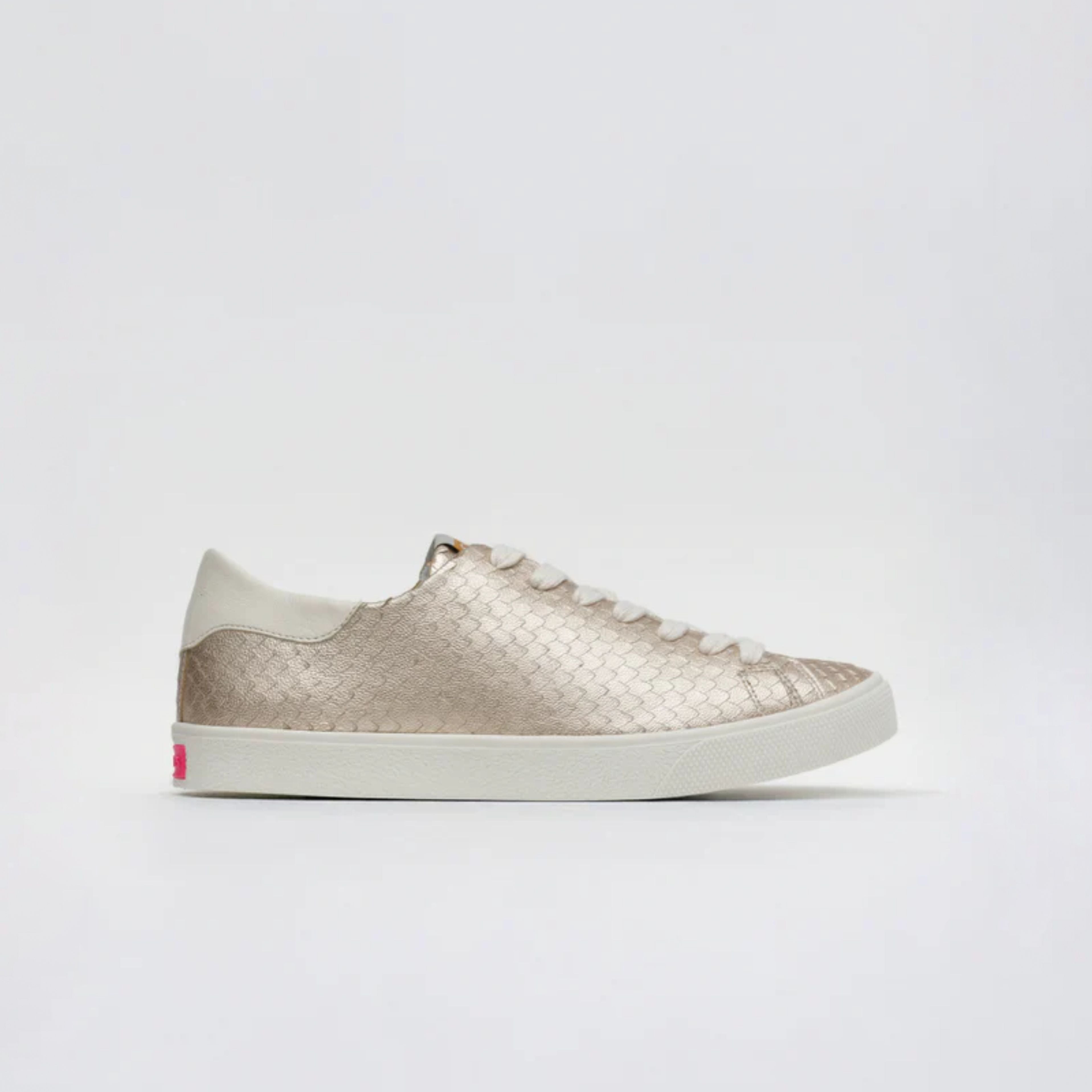 Tênis Adri Couro Snake ouro light