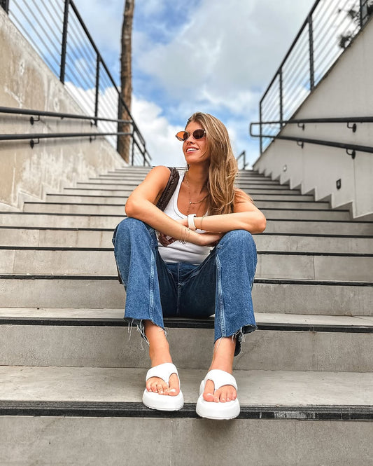 Flatform Couro Mule Mari Maria Branca