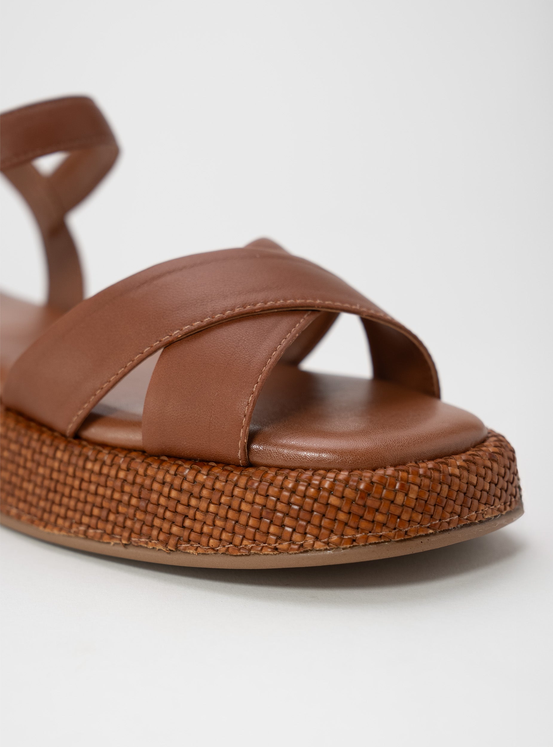 Anabela Flatform Couro Isa whisky