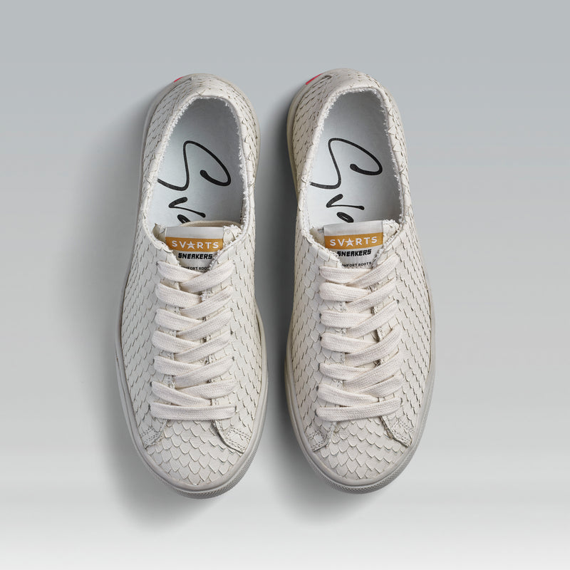 Tênis Adri Couro Snake Off White