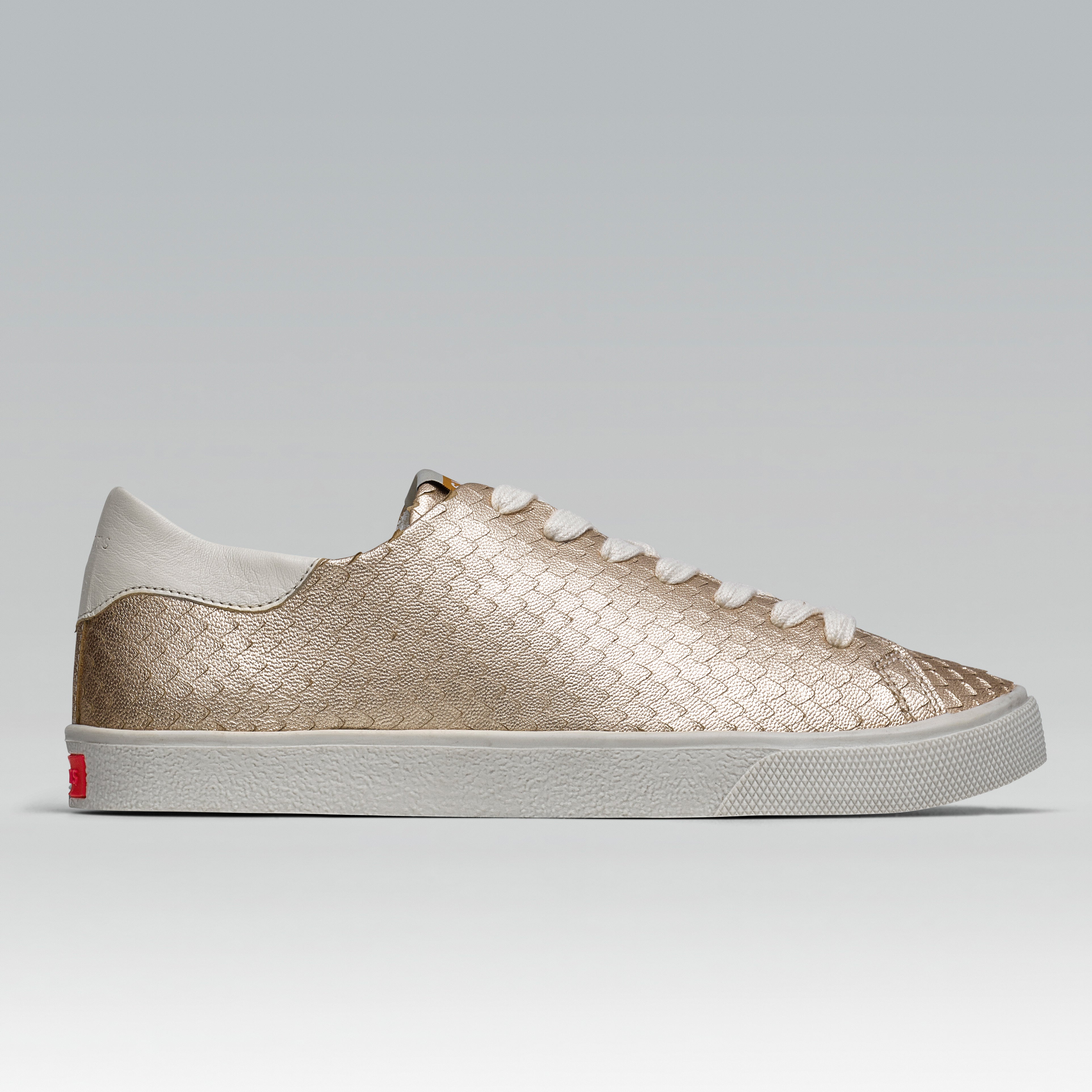 Tênis Adri Couro Snake Ouro Light