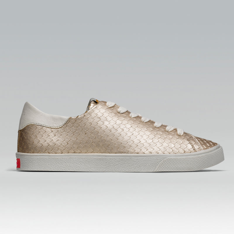 Tênis Adri Couro Snake Ouro Light — Svarts