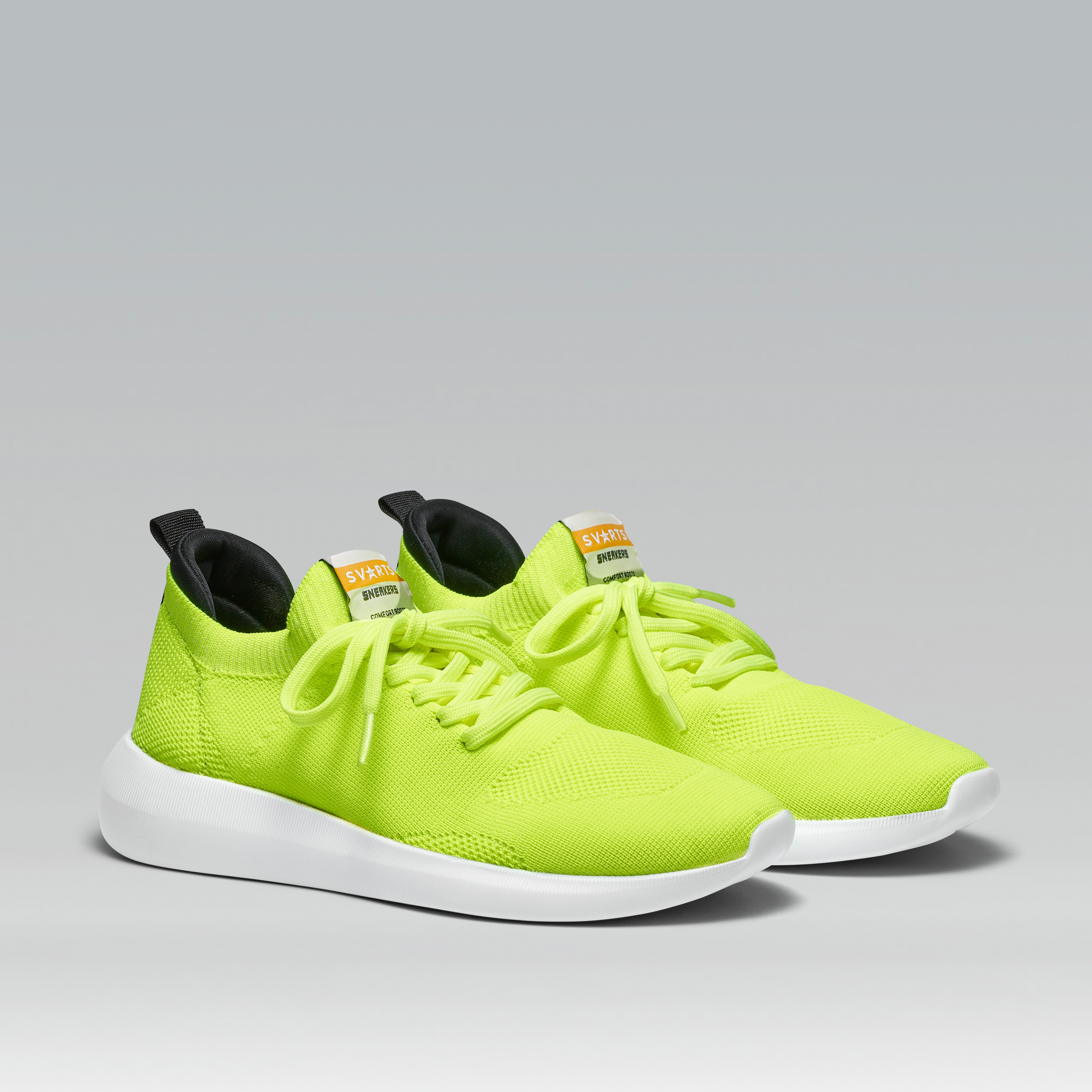 Tênis Knit Amarração Comfy Amarelo