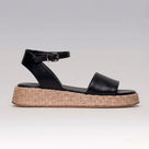 Anabela Flatform Couro Ana Preto