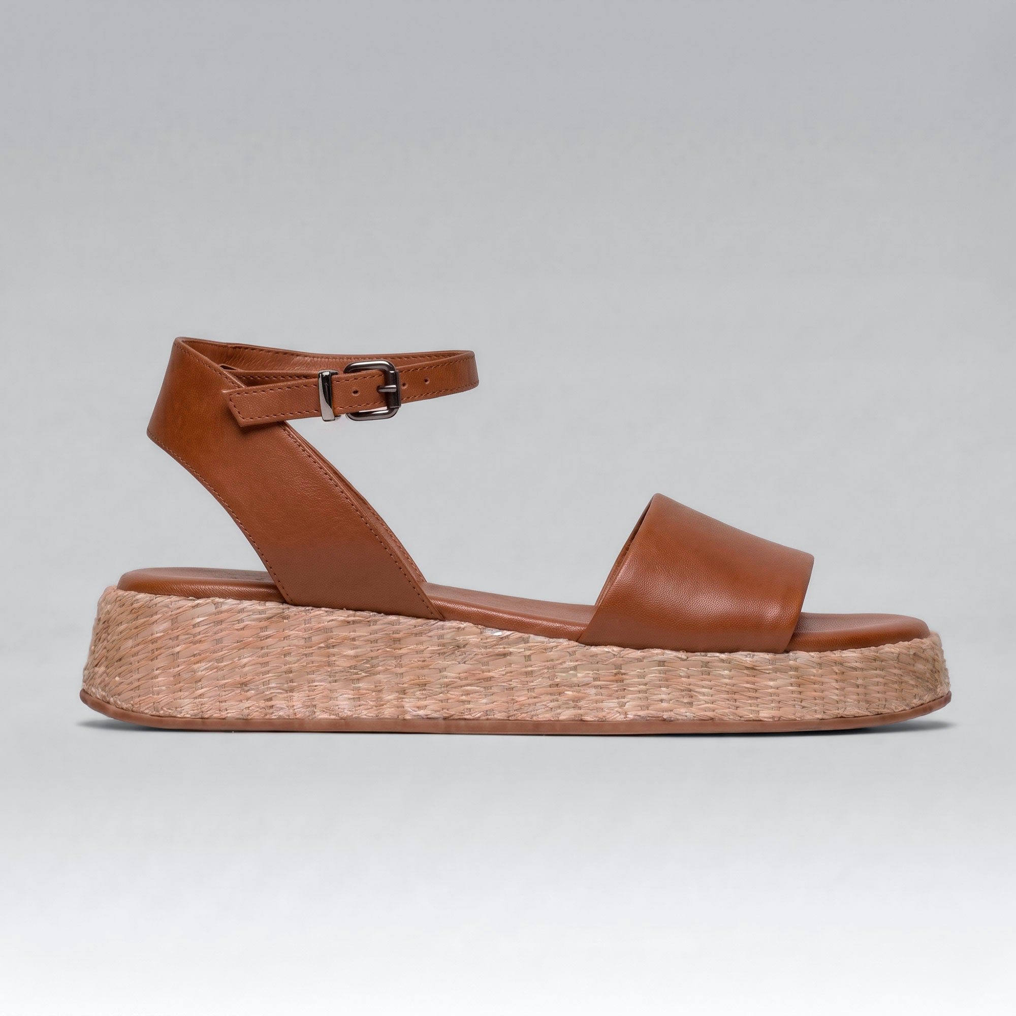 Anabela Flatform Couro Ana Whisky