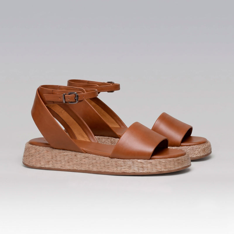 Anabela Flatform Couro Ana Whisky