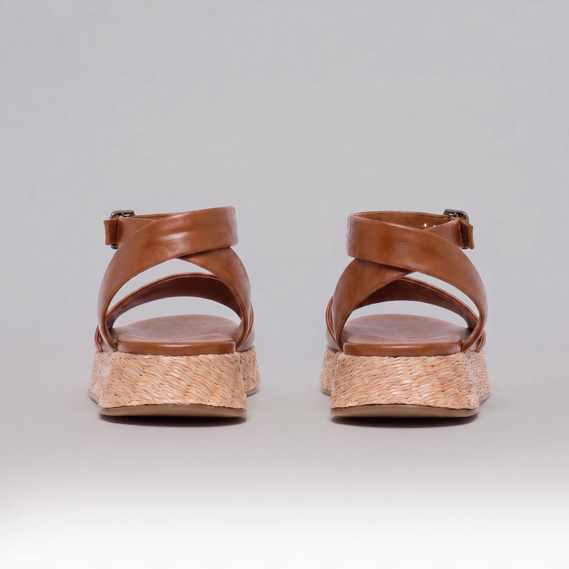 Anabela Flatform Couro Ana Whisky