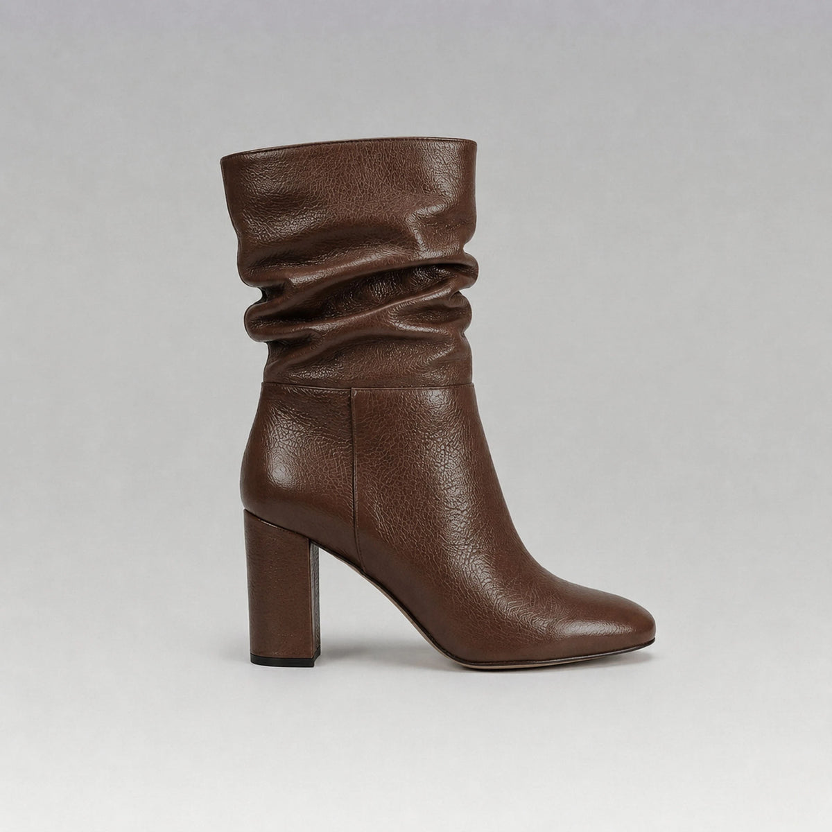 Bota Couro Salto Bloco Nina Chocolate