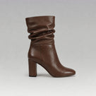 Bota Couro Salto Bloco Nina Chocolate