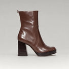 Bota Plataforma Shantal Couro Chocolate