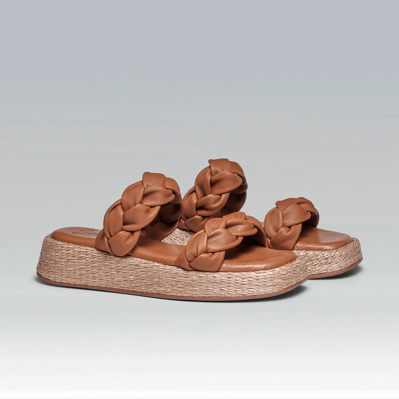 Anabela Flatform Couro Bela Whisky