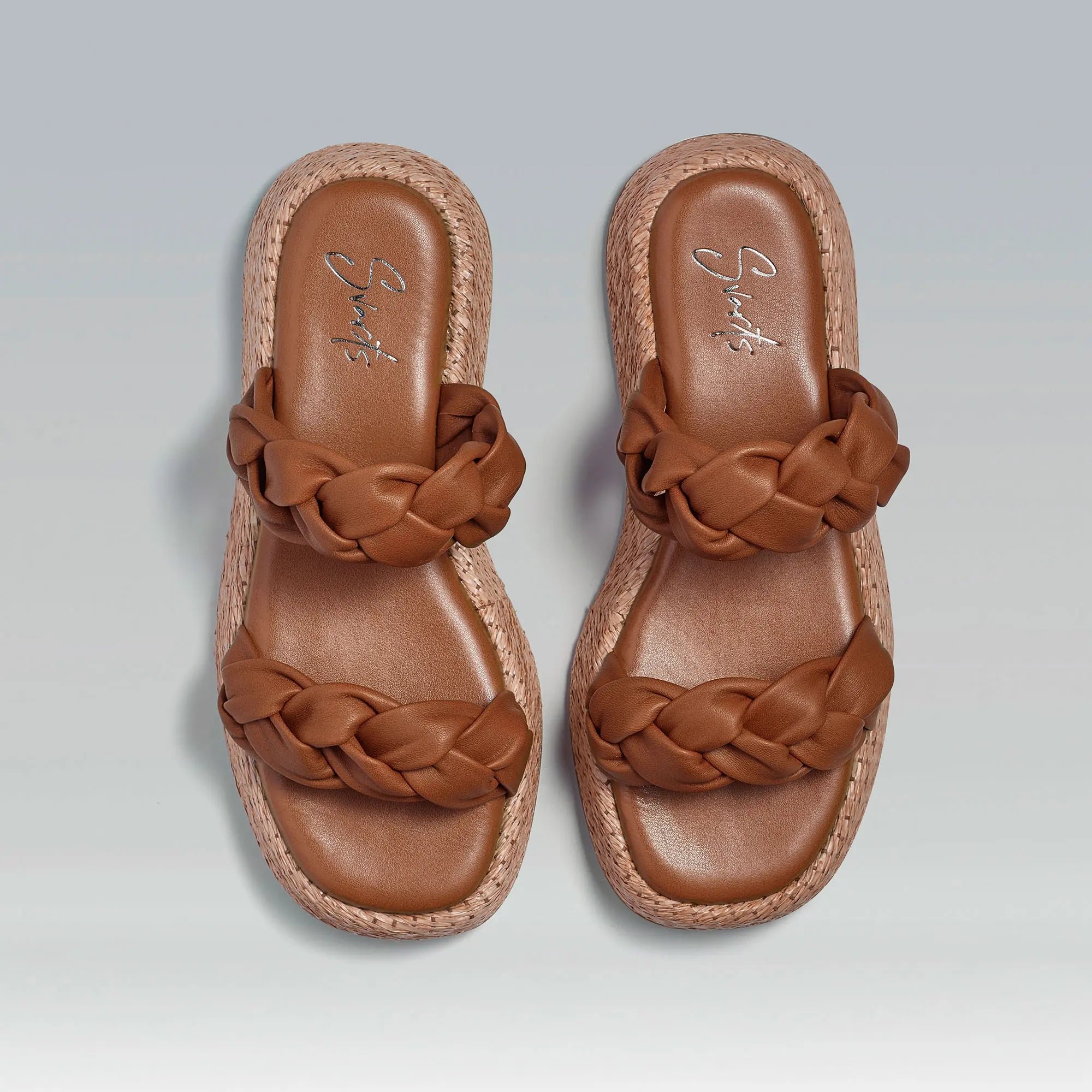 Anabela Flatform Couro Bela Whisky