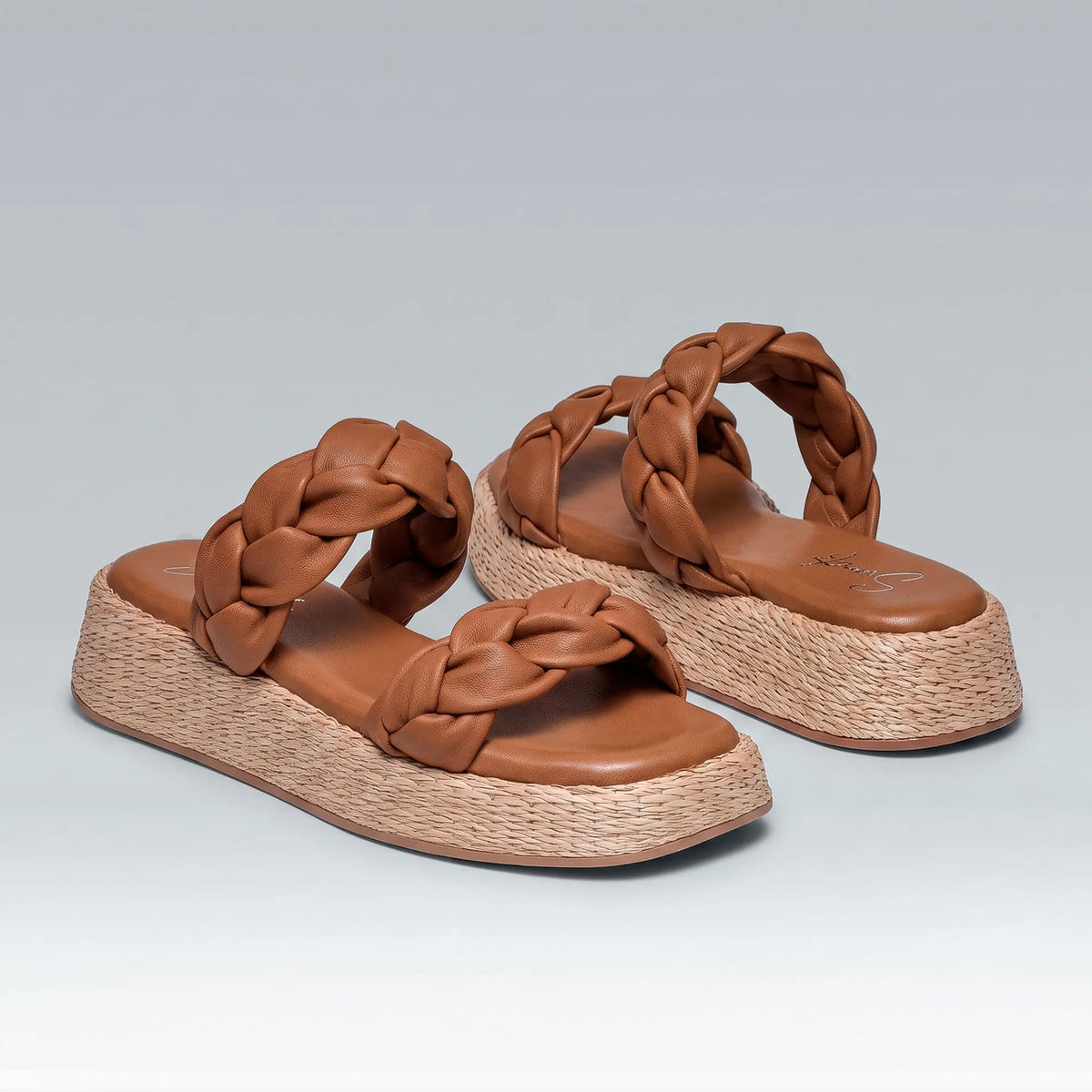 Anabela Flatform Couro Bela Whisky