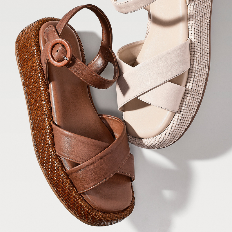 Anabela Flatform Couro Isa Whisky