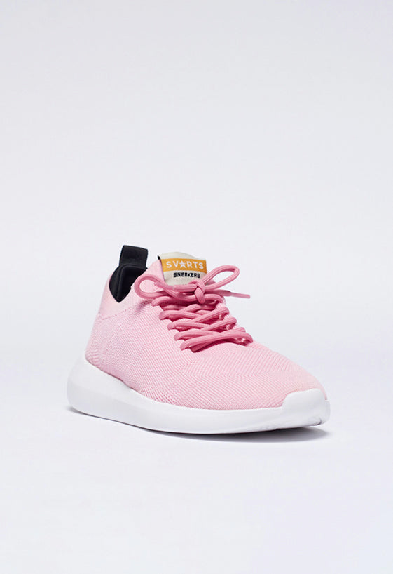 Tênis Knit Amarração Comfy Rosa Light