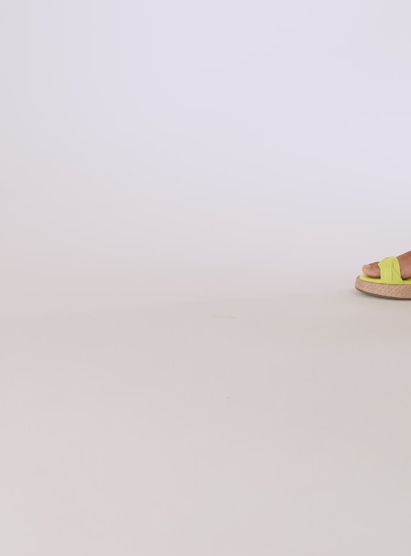 Anabela Flatform Couro Bela Amarelo Citron