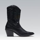 Bota Western Cano Médio Couro Preta