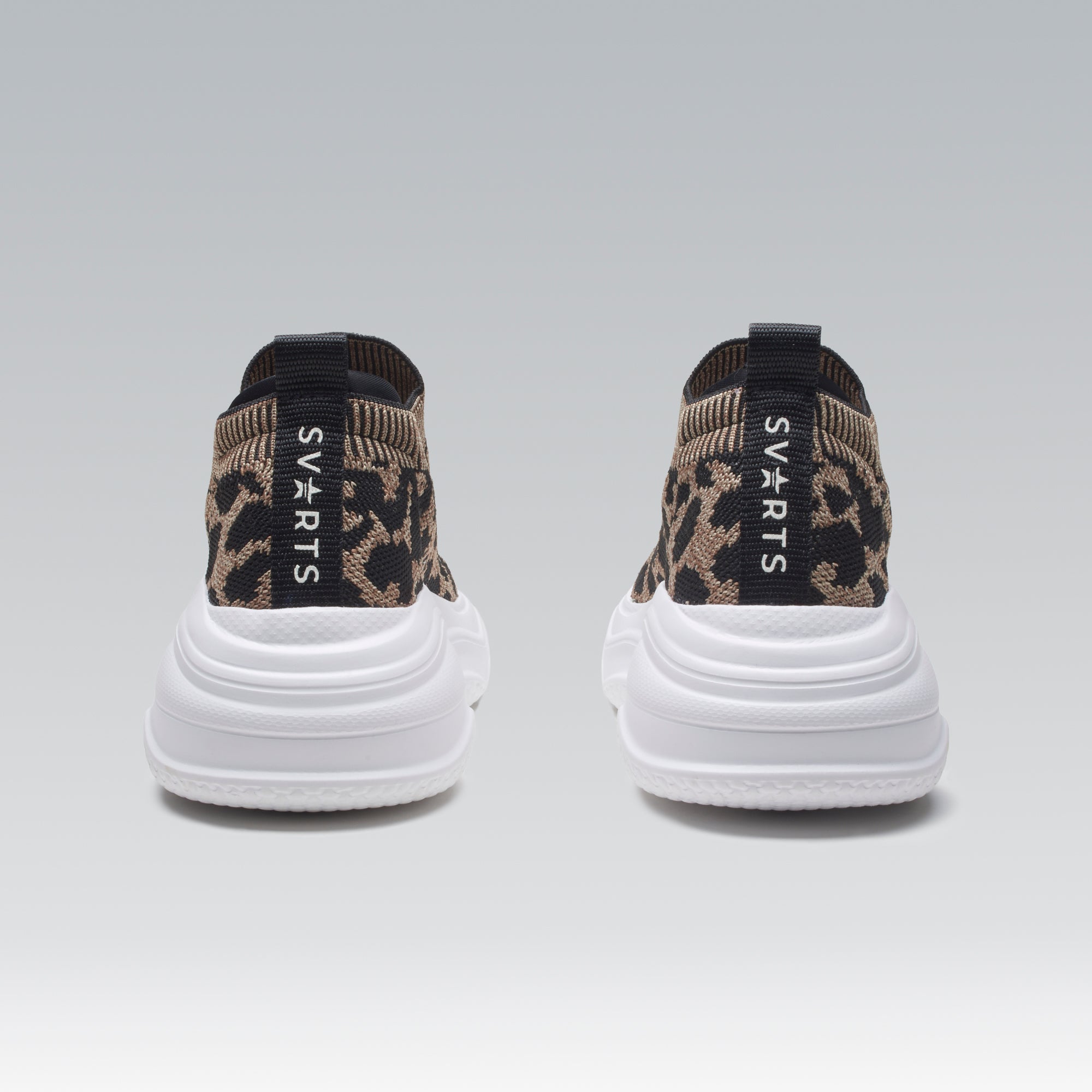 Tênis knit Slip On Animal Print Onça Camel